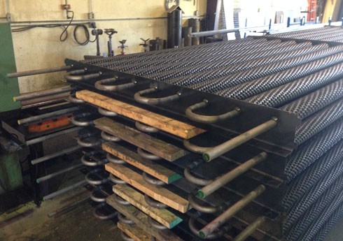 Finned coils before galvanizing 